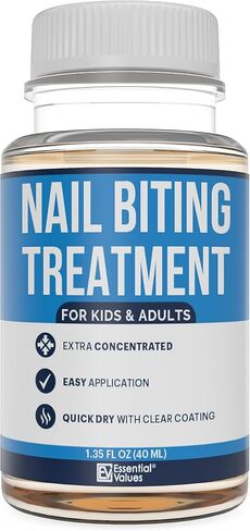 علاج قضم الاظافر للاطفال والكبار (40 مل)، صنع في الولايات المتحدة الامريكية لمنع الابهام ويوقف عض الأظافر، تخلص من العادة المشاغبة في 30 يومًا مع طلاء الردع الخاص بنا من ايسينشال فاليوز in Kuwait