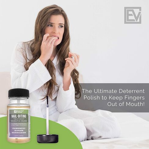 علاج قضم الاظافر للاطفال والكبار (40 مل)، صنع في الولايات المتحدة الامريكية لمنع الابهام ويوقف عض الأظافر، تخلص من العادة المشاغبة في 30 يومًا مع طلاء الردع الخاص بنا من ايسينشال فاليوز in Kuwait