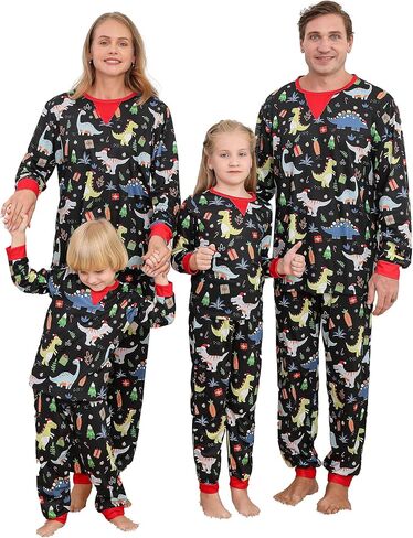 Holiday Family Matching Pajamas Christmas Pjs Set Long Sleeve Tops Xmas Pajamas Pant Cute Family Jammies in Saudi Arabia