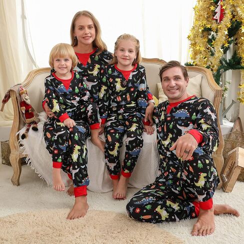 Holiday Family Matching Pajamas Christmas Pjs Set Long Sleeve Tops Xmas Pajamas Pant Cute Family Jammies in Saudi Arabia