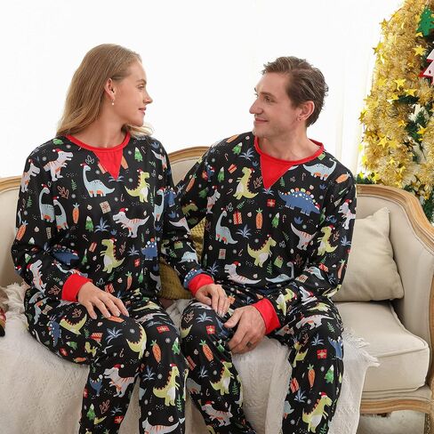 Holiday Family Matching Pajamas Christmas Pjs Set Long Sleeve Tops Xmas Pajamas Pant Cute Family Jammies in Saudi Arabia