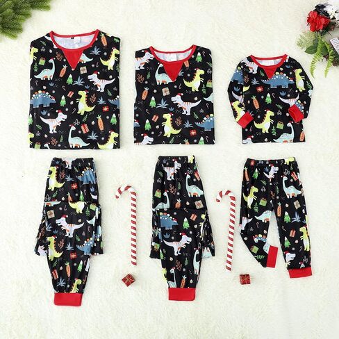 Holiday Family Matching Pajamas Christmas Pjs Set Long Sleeve Tops Xmas Pajamas Pant Cute Family Jammies in Saudi Arabia