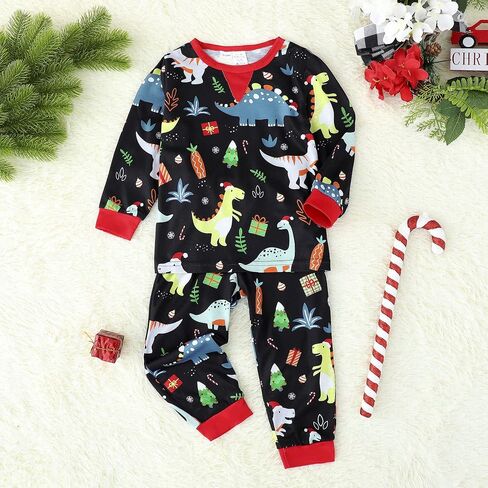 Holiday Family Matching Pajamas Christmas Pjs Set Long Sleeve Tops Xmas Pajamas Pant Cute Family Jammies in Saudi Arabia