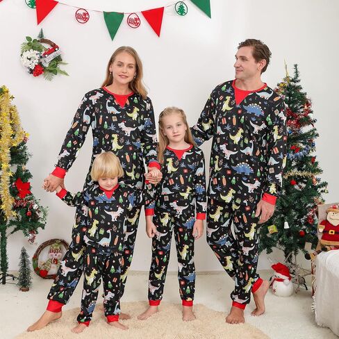 Holiday Family Matching Pajamas Christmas Pjs Set Long Sleeve Tops Xmas Pajamas Pant Cute Family Jammies in Saudi Arabia