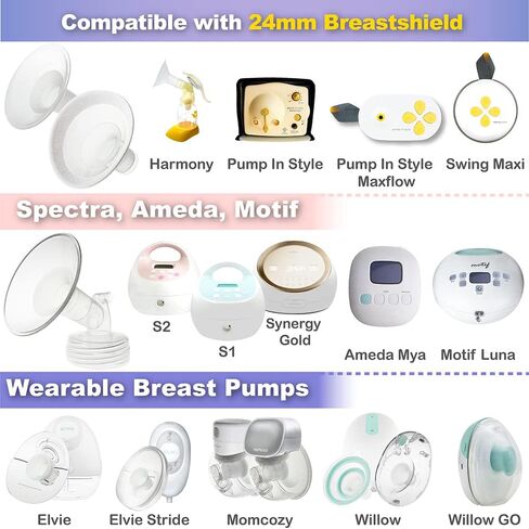 حشوة شفة من الجيل الأول من Nenesupply مقاس 19 مم متوافقة مع أجزاء مضخة شفة Elvie شفة خطوة Elvie شفة Medela Spectra Momcozy من الصفصاف تقلل من 24 مم إلى 19 مم تستخدم كحشوة Elvie إدراج Medela in Kuwait