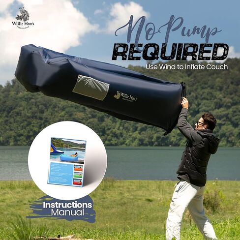 Willie Hoo's Trading Post Inflatable Lounger - Inflatable Couch for Camping with Anti-Deflation Technology - Air Sofa for Outdoor Events & Festivals - Air Couch with Over 400 Pound Weight Limit in Saudi Arabia