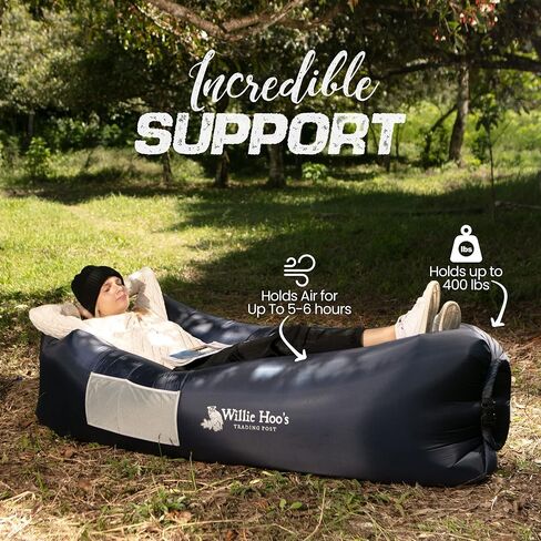 Willie Hoo's Trading Post Inflatable Lounger - Inflatable Couch for Camping with Anti-Deflation Technology - Air Sofa for Outdoor Events & Festivals - Air Couch with Over 400 Pound Weight Limit in Saudi Arabia