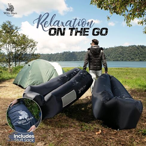 Willie Hoo's Trading Post Inflatable Lounger - Inflatable Couch for Camping with Anti-Deflation Technology - Air Sofa for Outdoor Events & Festivals - Air Couch with Over 400 Pound Weight Limit in Saudi Arabia