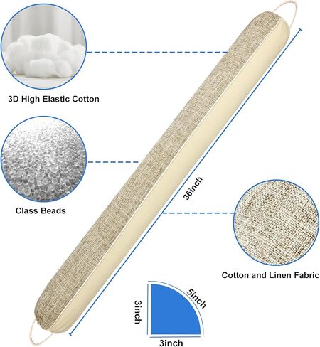 NABOWAN 30" Weighted Under Door Draft Stopper -Triangular Door Draft Blocker with Hook Loops for Easy Install, Save Energy, Home Room Essentials in Kuwait