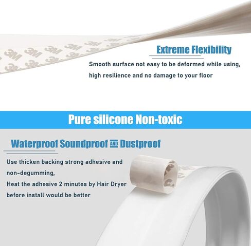 Under Door Draft Stopper, 39" Under Door Seal for Exterior/Interior Doors Door Sweep Strip Soundproof Dustyproof Door Bottom Weather Stripping Self Adhesive Foam Under Door Draft Blocker，White 2 Pack in Saudi Arabia