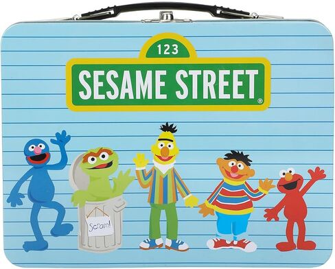 Bioworld Sesame Street Neighborhood Characters Blue Tin Tote, Multicolored, OSFA in Saudi Arabia