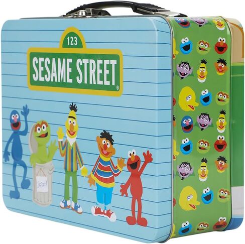 Bioworld Sesame Street Neighborhood Characters Blue Tin Tote, Multicolored, OSFA in Saudi Arabia