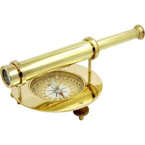 Handcrafted Brass Alidade Compass with Telescope for Decoration & Ship Navigation in Saudi Arabia
