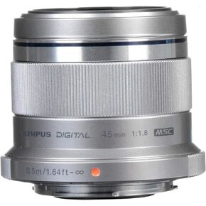 Olympus M. Zuiko Digital ED 45mm f1.8 (Silver) Lens for Olympus and Panasonic Micro 4/3 Cameras (Renewed) in Kuwait