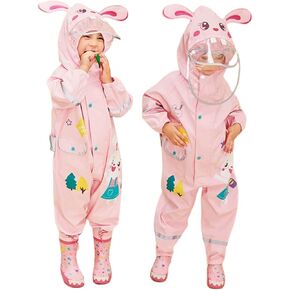 Kids Poncho Raincoats Waterproof Rain Jacket Hooded Toddler Boys Girls Suit Reusable Rainwear All in One Easy to Dry
