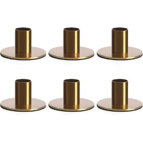 مجموعة من 6 حوامل شموع مستدقة نحاسية - حامل شمعدان ذو لمسة نهائية من النحاس العتيق، حامل شمعدان معدني ريفي حديث لقطعة الطاولة المركزية in Kuwait