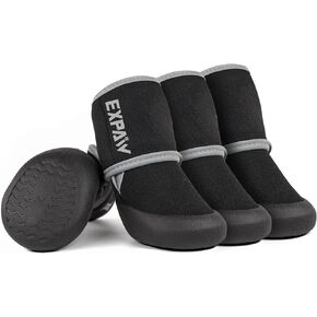 EXPAWLORER Anti-Slip Dog Shoes-Dog Booties for Hot Pavement, Waterproof Boots Paw Protector Heat Protection, Reflective Strips Rugged Rubber Sole for Outdoor Hiking Walking