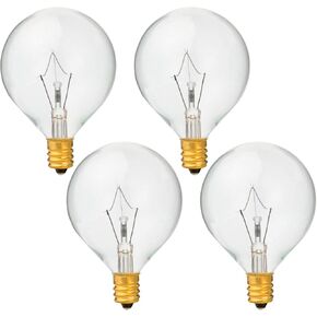 4 عبوات من مصابيح اضاءة G50 40 واط لتدفئة الروائح بالحجم الكامل، G16.5 جلوب E12 قاعدة شمعدان متوهجة، مصابيح اضاءة شفافة لتسخين الشمع in Kuwait