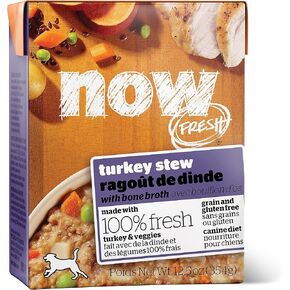 طعام الكلاب الرطب الطازج الخالي من الحبوب من السلالات الصغيرة، 6.4 أونصة (24 قيراط) - وصفة الديك الرومي المبشور مع مرق مرق العظام - اللحوم الحقيقية والأسماك للبروتين in Kuwait