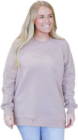 Movemama Crew Neck Nursing Sweatshirt, Breastfeeding Hoodie, Double Side Zipper Access in Kuwait