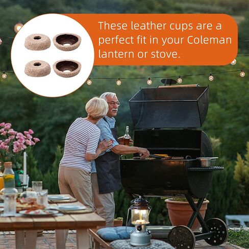 بوكين مجموعة من 4 قطع بديلة لكوب مضخة الفانوس والموقد من الجلد الطبيعي من كولمان in Kuwait