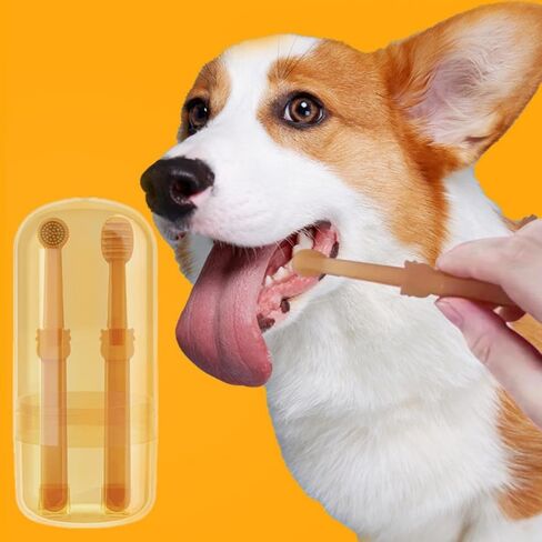 YOECO Zentric Dog Toothbrush,Flexibrush Pet Toothbrush with Tongue Scraper,360 Silicone Cat Toothbrush,Flexibrush Pet Toothbrush, Small Dog Toothbrush Kit. in Kuwait