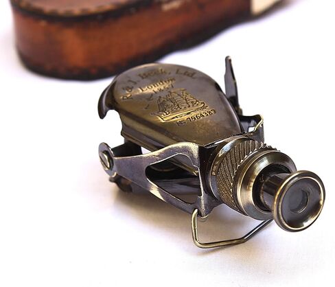 Antique Small Vintage Single Binocular with Leather Case Maritime R & J Beck London Nautical in Saudi Arabia
