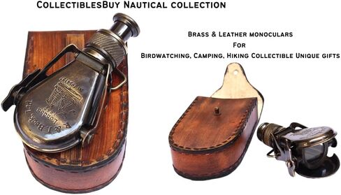 Antique Small Vintage Single Binocular with Leather Case Maritime R & J Beck London Nautical in Saudi Arabia
