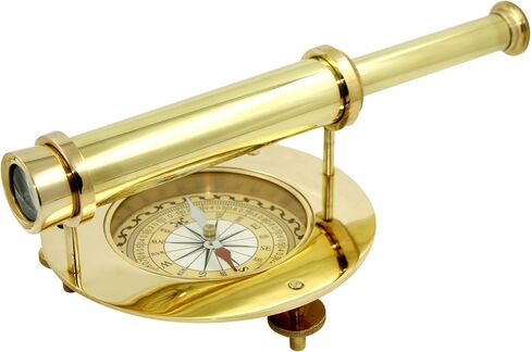 Handcrafted Trading Co. Decorative Brass Alidade Telescope, Nautical Table Decoration Compass (11 x 6 inches) in Saudi Arabia