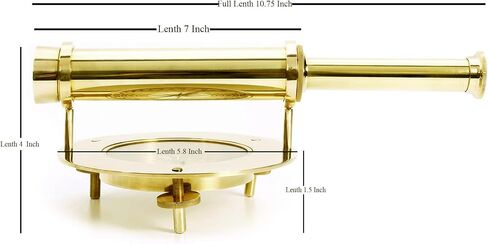 Handcrafted Trading Co. Decorative Brass Alidade Telescope, Nautical Table Decoration Compass (11 x 6 inches) in Saudi Arabia