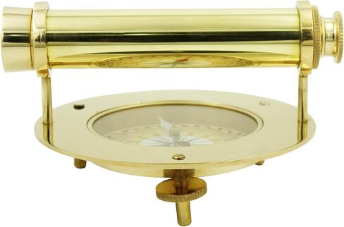 Handcrafted Trading Co. Decorative Brass Alidade Telescope, Nautical Table Decoration Compass (11 x 6 inches) in Saudi Arabia