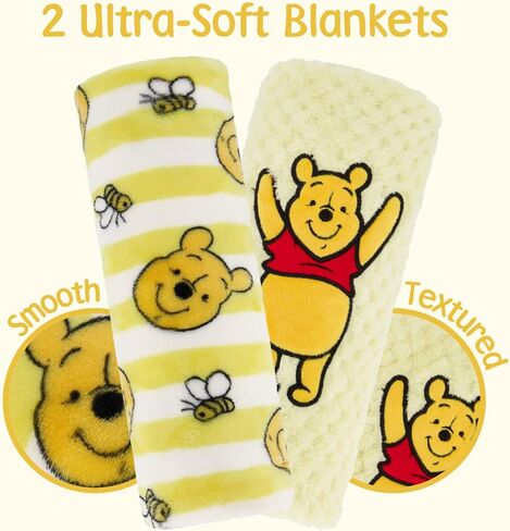 Disney 2-Pack Baby Blanket for Infants and Newborns, Plush Textured Fleece Mickey Mouse Blanket, for Toddler Boys in Kuwait