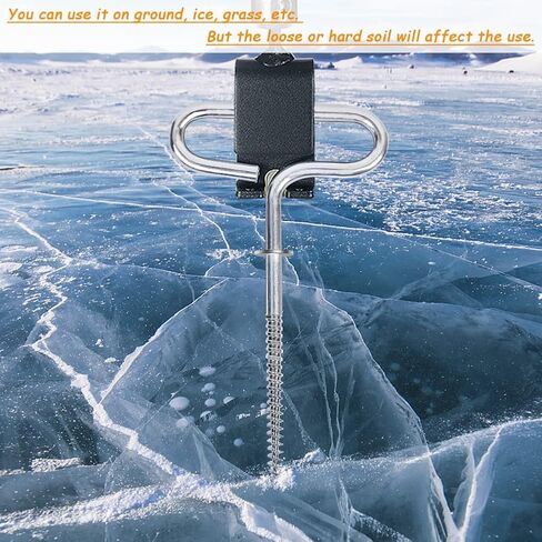 Antfly 4 pcs Ice Fishing Shelter Anchor Ice Shanty Anchor Outdoor Camping Tent Threaded Tent Peg for Ice Fishing Winter Fishing Tent in Kuwait