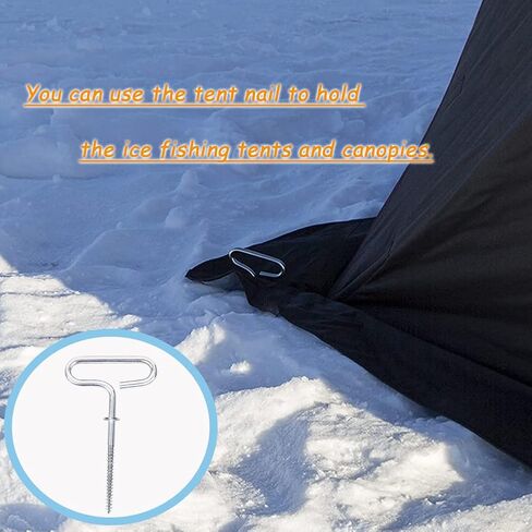 Antfly 4 pcs Ice Fishing Shelter Anchor Ice Shanty Anchor Outdoor Camping Tent Threaded Tent Peg for Ice Fishing Winter Fishing Tent in Kuwait