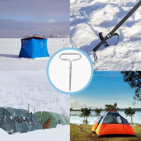 Antfly 4 pcs Ice Fishing Shelter Anchor Ice Shanty Anchor Outdoor Camping Tent Threaded Tent Peg for Ice Fishing Winter Fishing Tent in Kuwait