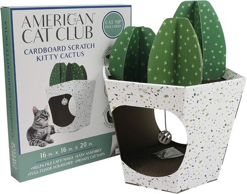 American Cat Club Cat House with Scratcher & Catnip Included - Coffee House in Kuwait