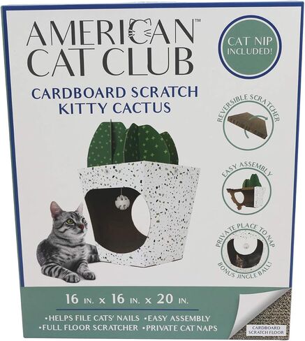American Cat Club Cat House with Scratcher & Catnip Included - Coffee House in Kuwait