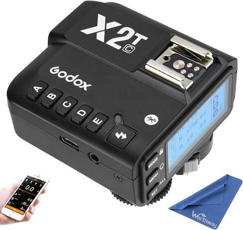 مشغل فلاش لاسلكي Godox X2T-C TTL لكاميرا Canon - دعم بلوتوث، 2.4G HSS 1/8000s، 5 أزرار مجموعة منفصلة، ​​قفل Hotshoe جديد، ضوء مساعد AF جديد in Saudi Arabia