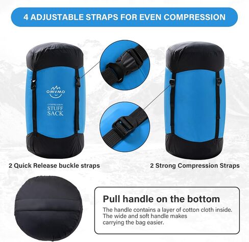 كيس ضغط OMVMO، 12L/19L/32L/46L/53L كيس نوم مقاوم للماء، حقيبة تخزين من النايلون مضادة للتمزق خفيفة للغاية 400T 20D، معدات توفير المساحة للتخييم والمشي لمسافات طويلة والسفر in Kuwait