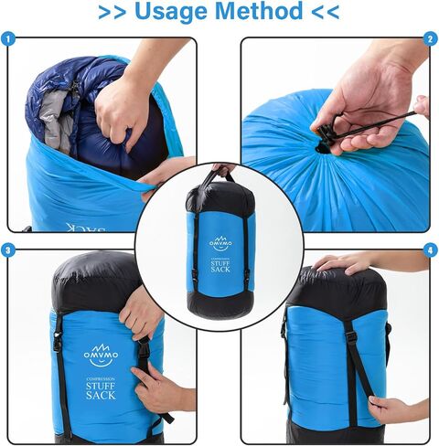 كيس ضغط OMVMO، 12L/19L/32L/46L/53L كيس نوم مقاوم للماء، حقيبة تخزين من النايلون مضادة للتمزق خفيفة للغاية 400T 20D، معدات توفير المساحة للتخييم والمشي لمسافات طويلة والسفر in Kuwait