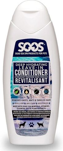 Soos Pet Conditioner Deep Hydrating Leave-in Natural Dead Sea Minerals Skin Moisturizer Polish Deeply Absorbing with Vitamins Natural Ingredients for Dogs and Cats - 1x Pet Conditioner (500ml) in Saudi Arabia