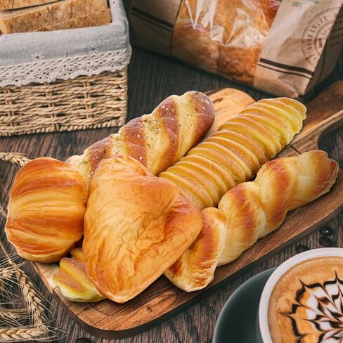 Woration 5pcs Artificial Bread Set Realistic Fake PU Food for Shop Display Kitchen Home DIY Decoration Simulation Baguette Model Photography Prop in Kuwait