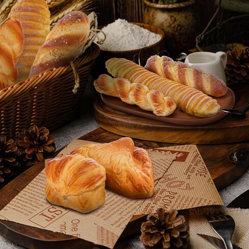 Woration 5pcs Artificial Bread Set Realistic Fake PU Food for Shop Display Kitchen Home DIY Decoration Simulation Baguette Model Photography Prop in Kuwait