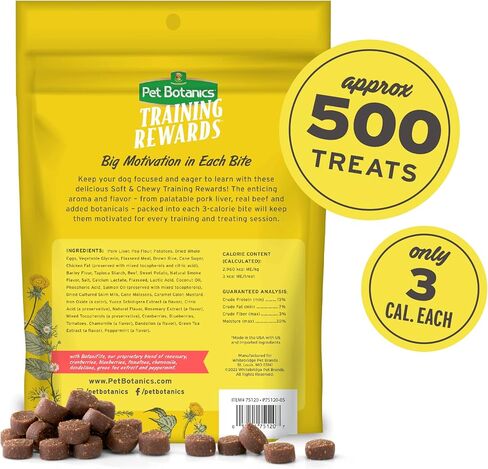 Pet Botanics 20 oz. Pouch Training Rewards Soft & Chewy Large Bites, Bacon Flavor, with 250 Treats Per Bag, The Choice of Top Trainers, for Large Breed Sizes in Kuwait