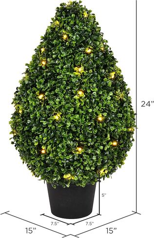 شجيرة على شكل دمعة من خشب البقس الاصطناعي مقاس 60.96 سم ارتفاعًا × 38.1 سم عرضًا in Kuwait