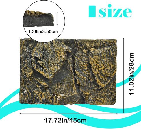 PINVNBY Rock Terrarium Background,3D Bearded Dragon Tank Backgrounds Wall Reptile Stereo Backdrop Amphibian Habitat Climbing Board Decoration Aquarium Background Decor for Reptiles Lizard Fish Frog in Saudi Arabia