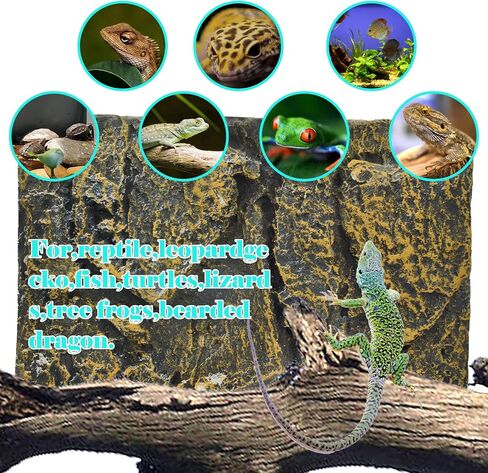 PINVNBY Rock Terrarium Background,3D Bearded Dragon Tank Backgrounds Wall Reptile Stereo Backdrop Amphibian Habitat Climbing Board Decoration Aquarium Background Decor for Reptiles Lizard Fish Frog in Saudi Arabia