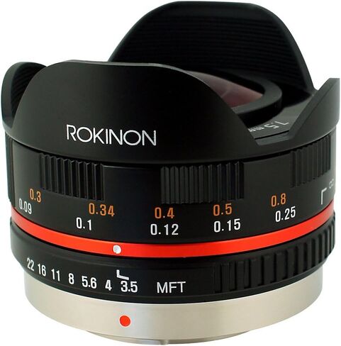 Rokinon FE75MFT-B 7.5mm F3.5 UMC Fisheye Lens for Micro Four Thirds (Olympus PEN and Panasonic), Black in Saudi Arabia