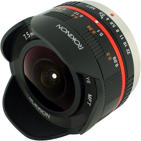 Rokinon FE75MFT-B 7.5mm F3.5 UMC Fisheye Lens for Micro Four Thirds (Olympus PEN and Panasonic), Black in Saudi Arabia