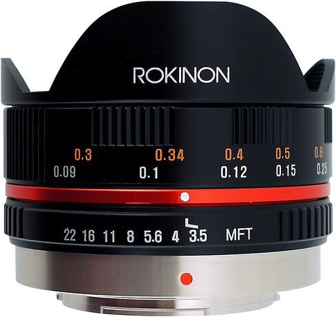 Rokinon FE75MFT-B 7.5mm F3.5 UMC Fisheye Lens for Micro Four Thirds (Olympus PEN and Panasonic), Black in Saudi Arabia